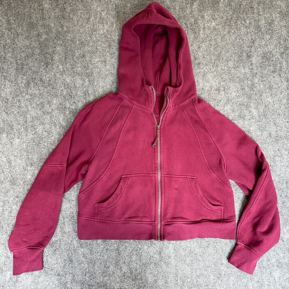 Lululemon Oversized Scuba Full Zip Hoodie Sweatshirt Pomegranate Red Size S/XS